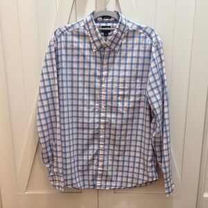 J. Crew Factory Blue and White Plaid Shirt